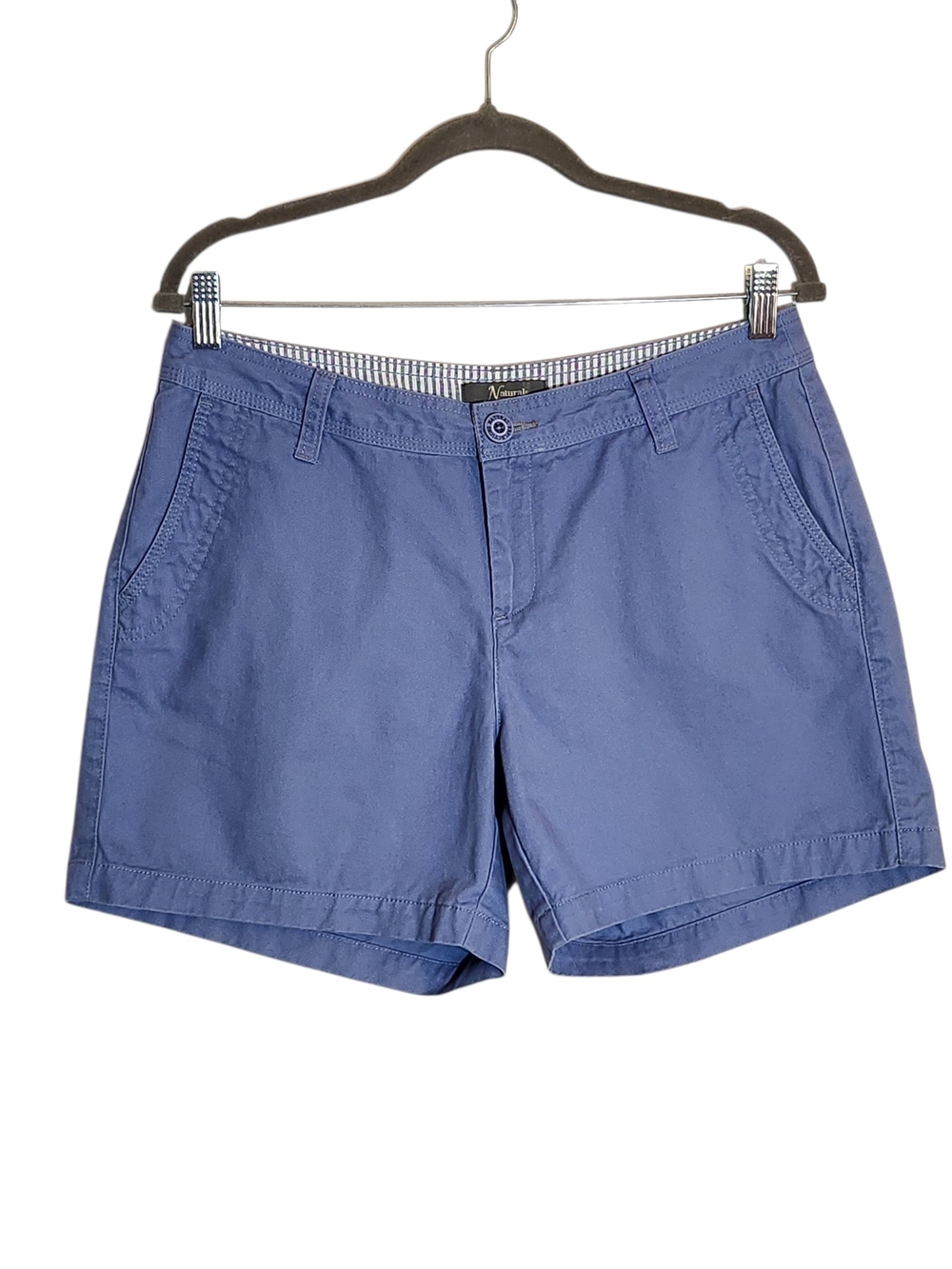 Natural Reflections Womens Blue Cotton Chino Shorts Size 10